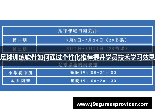 足球训练软件如何通过个性化推荐提升学员技术学习效果